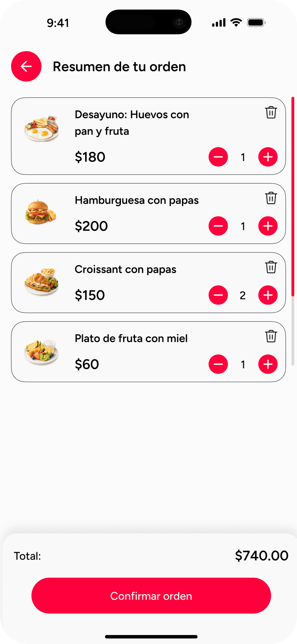 Personaliza y confirma tu pedido